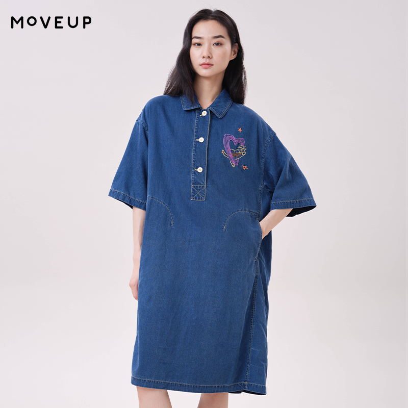 MOVEUP Lyocell Denim Dress Pol - đánh giá và giá Midi Dress