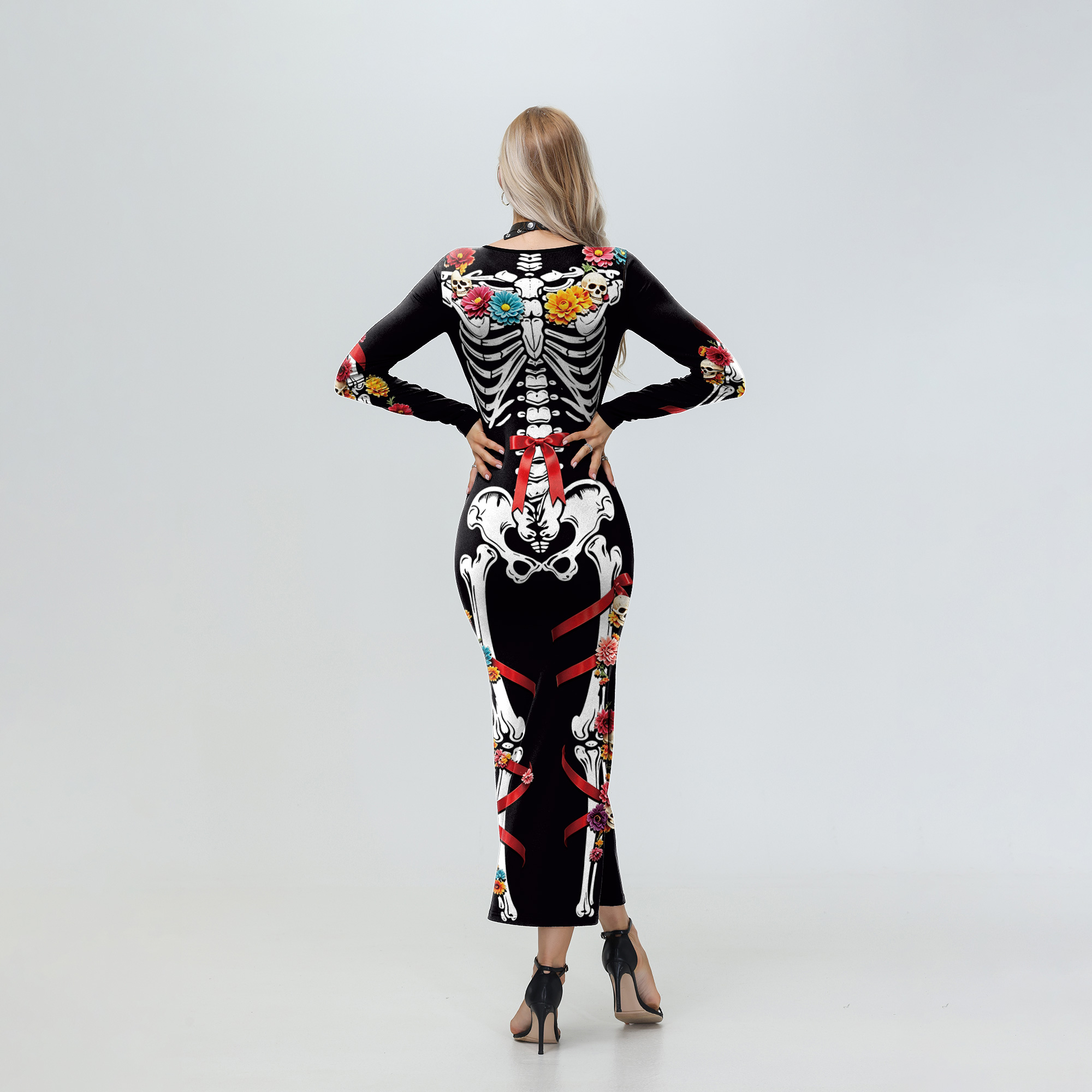 Halloween Women Floral Skeleto - đánh giá và giá Women'S Red Formal Wear
